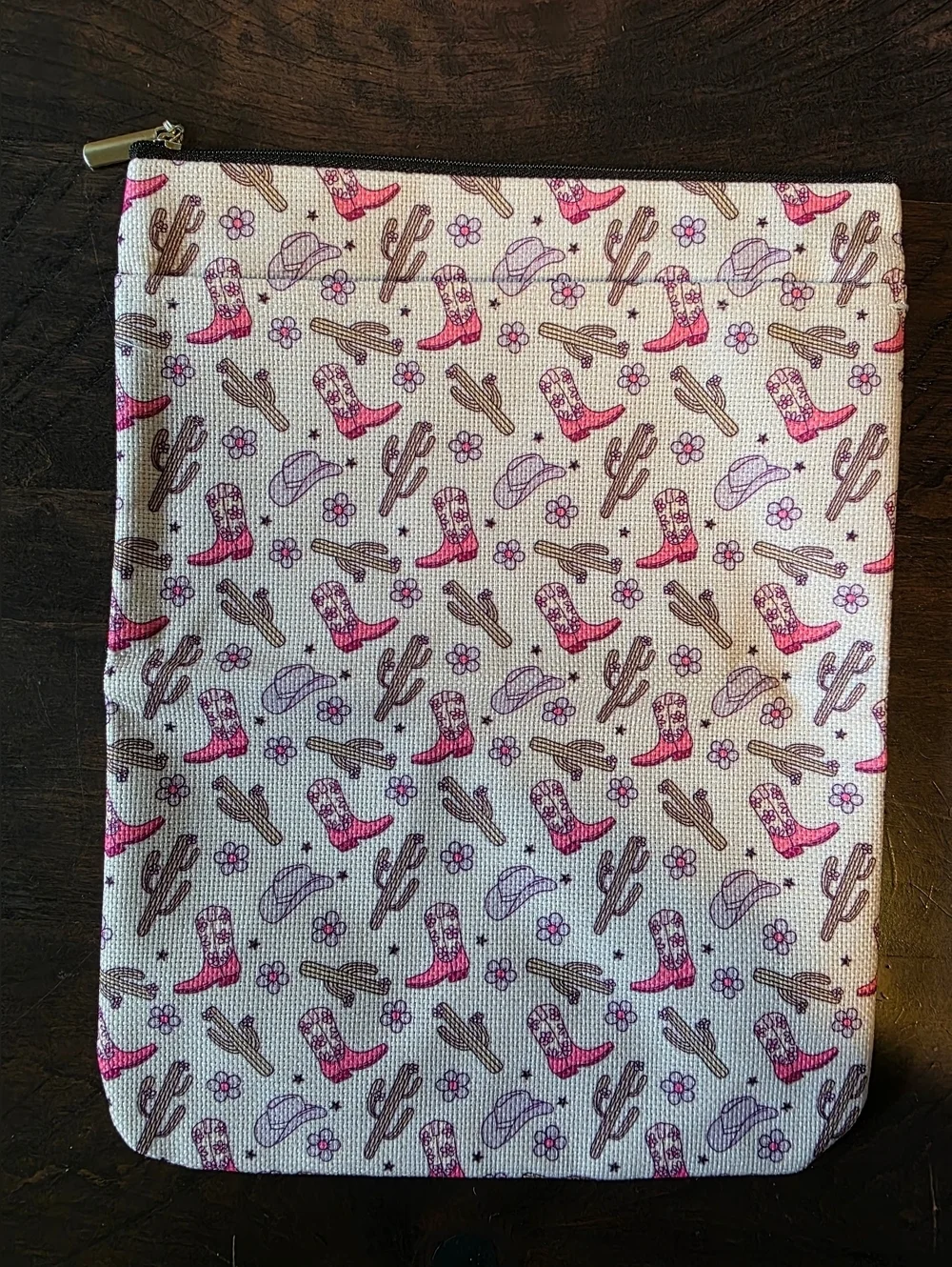 Western Chic Padded Book Sleeve Cover Pouch, Tablet Case – NWT Book Lover Gift
